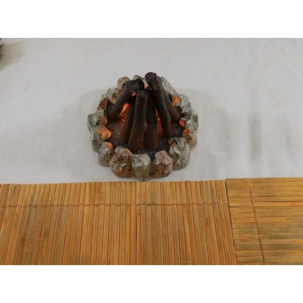 American Girl Doll Kaya Replacement Tule + Brown Faux Fur Blanket +  Wood Fire P